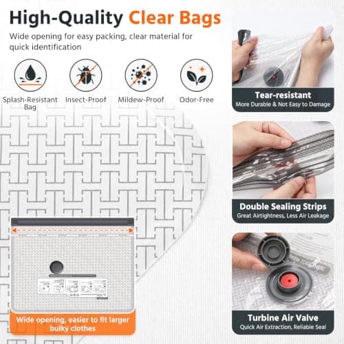 Newthinking Vacuum Bags for Travel, Vacuum Storage Bags with Wireless Pump — view 5