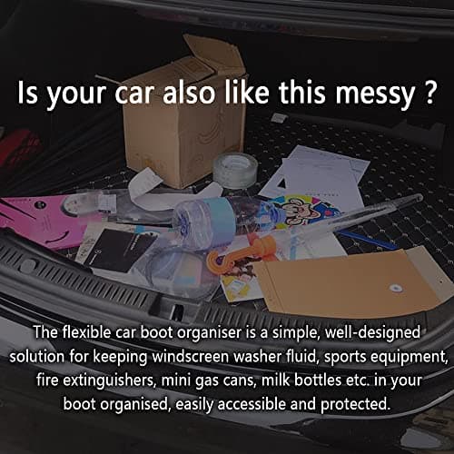 GTLM 70cm Elastic Car Trunk Organizer Straps with 2 Pocket,Car Organizers,Organize the Cluttered Trunk Keeps Items from Rolling Around,Universal Automotive Interior Accessories (Length 70CM) — view 3
