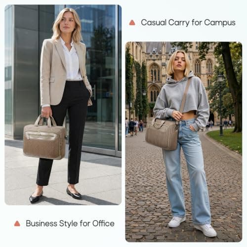 RAINSMORE 17.3 Inch Laptop Bag for Women Water Resistant Briefcase — view 2