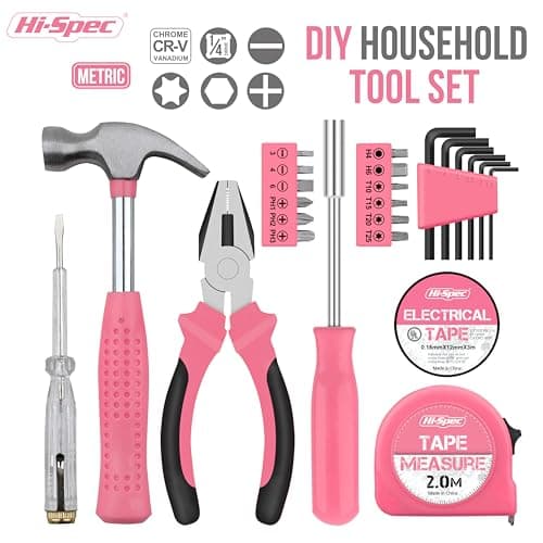 Hi-Spec Pink Small Tool Kit Set for Home DIY, Repairs & Crafts — view 2