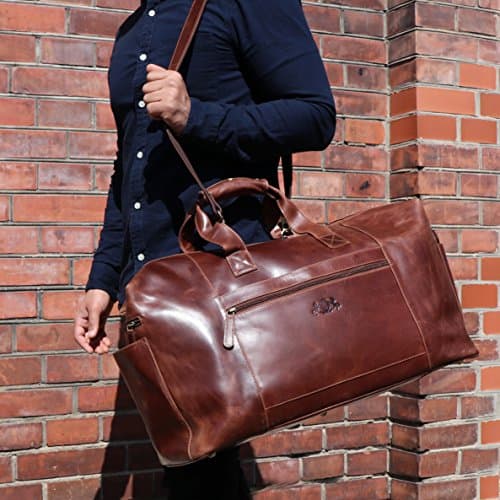 SID & VAIN Travel Bag Holdall Bristol XXL Duffel Bag Real Leather 65 cm Weekender Duffle Leather Bag Women and Men — view 3