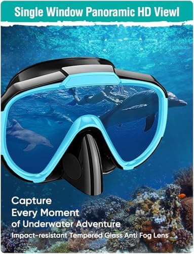 Lealinga Snorkel Set Adult Kid Panoramic View Snorkel Mask with Travel Bag — view 4