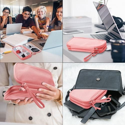 Arae Travel Essentials Electronic Organizer Double Layer - Pink, M — view 6