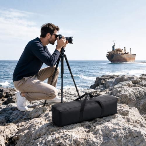 31.5 Inch Tripod Carrying Case, 3 Pack Sports Duffel Luggage Bag with Dual Handles 600D Oxford Large Equipment Storage Bags for Fishing Tent Umbrella Lights Cameras Microphone and Music Stands — view 4