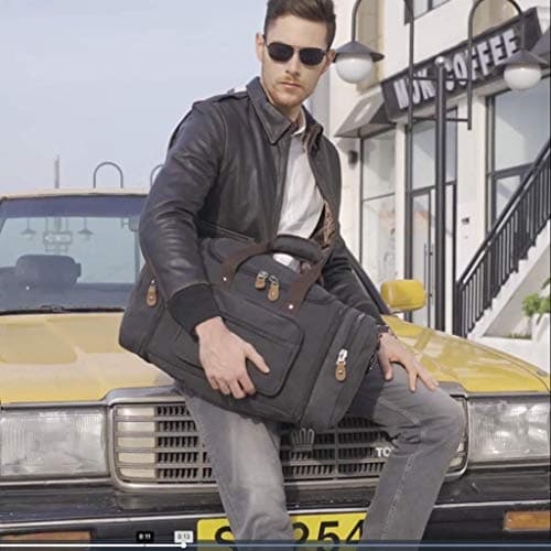 Gonex 60L Expandable Canvas Holdall for Men, Travel Duffle Overnight Bag — view 2