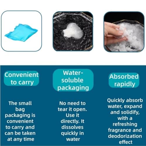 20pcs Portable Toilet Gel With Absorbent Crystals&Powder,Toilet Absorbent Powder Fast-Acting Camping Toi-Let Gel,Camping Toil-Et Absorbent G-El Sachets,Odor Control Toil-Ets Bags For Outdoor Car — view 4