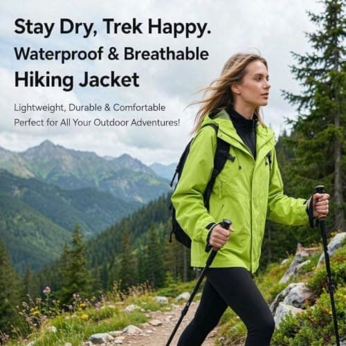 Waterproof Jacket For Women Uk Rain Coats Lightweight Jackets Zip Up Breathable Fashion Cardigans Fleece Sweatshirts Comfy Windproof Hoodie Long Sleeve Ladies Clothing Autumn Winter Hiking, Travel — view 3