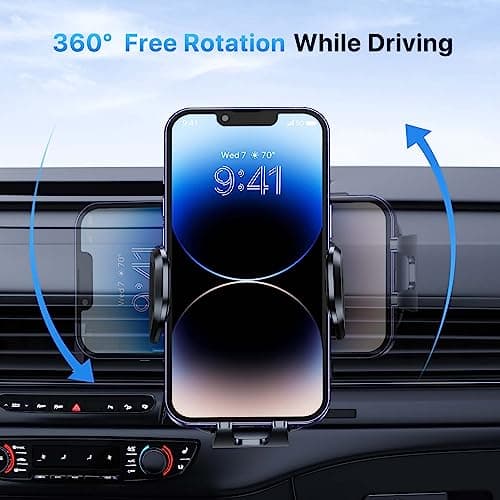 miracase 2nd Generation Car Phone Holder, Air Vent Phone Holder for Cars 360° Rotation, Universal Mobile Phone Mount Automobile Cradles for Vent Van iPhone 17 16 15 14 Pro Max 13 12 11 Samsung — view 6