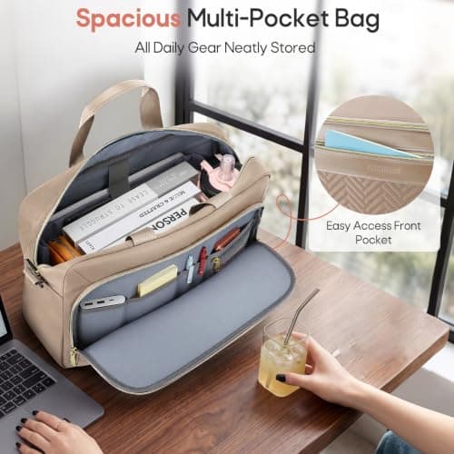 RAINSMORE 17.3 Inch Laptop Bag for Women Water Resistant Briefcase — view 3