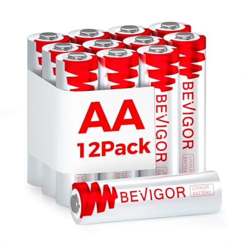 BEVIGOR Lithium AA Battery Pack of 12, 1.5V AA Lithium Batteries, Double A Batteries for Home Equipment, High Capacity Long Lasting [ Disposable Battery ]