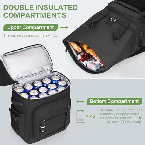 Youngoa 40L Cooler Backpack, Large Leakproof Insulated Cool Bag Rucksack — view 6