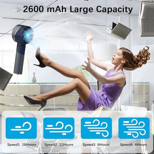 Wrischan Handheld Fan Portable, Powerful Mini Personal Hand Held Fan — view 4
