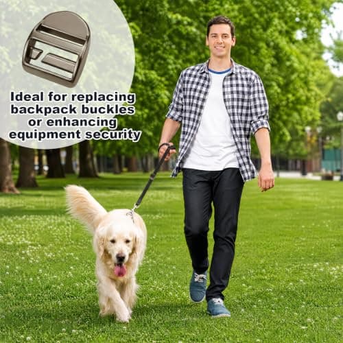 WYRGQIQN 5 PCS Metal Ladder Lock Buckles, 25 mm Inner Width Zinc Alloy Webbing Adjuster Clips, 40 x 31 mm Replacement Strap Buckles for Backpacks, Luggage, Harnesses, Belts and Bag Repair Black — view 4