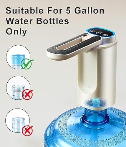 KaiPine Foldable water bottle pump, Automatic water dispenser with Tap, 3 Dispensing Modes, Portable USB Rechargeable water pump for Home, Office & Ca — view 4