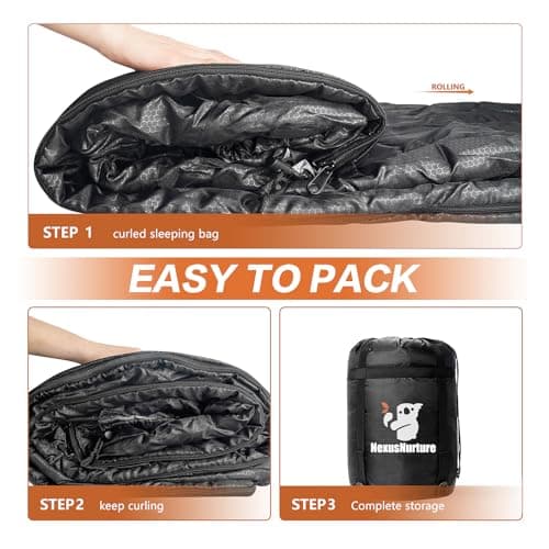 NexusNurture 82.7" Envelope Sleeping Bag for Adults — view 3
