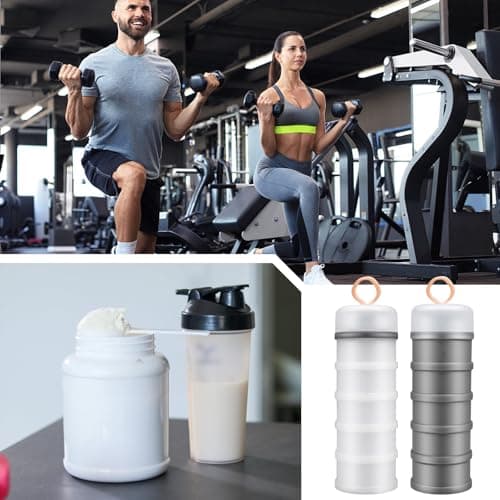 4 Pack Protein Powder Containers Bulk, Stackable Travel Powder Dispensers — view 5