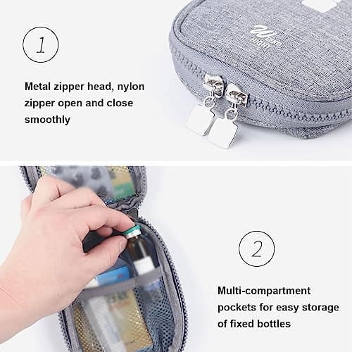 siduytin Emergency Kit Organizer Zipper Waterproof Empty Storage Bag Classification Pockets Oxford Cloth Travel Package Case, Red Small — view 3