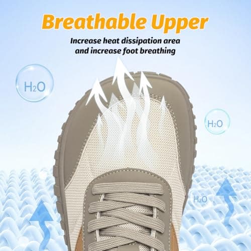 HOBIBEAR Wide Barefoot Shoes for Womens Mens Minimalist Trail Running Hiking Sneakers Comfortable Lightweight Beige SIZE 41 — view 5