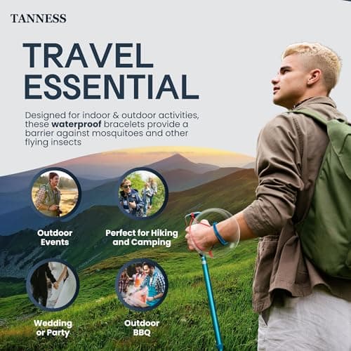 Tanness 12 Pack Mosquito Repellent Bracelet - 370 Hours Protection Insect Bands — view 4