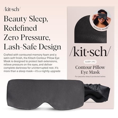 Kitsch Contour Satin Sleep Mask | Eye Masks for Sleep - Charcoal — view 2