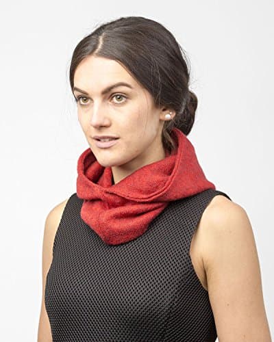 Basic Sense Hooded Scarf Snood for Women, Soft Neck Warmer Hood, Burgundy — view 2