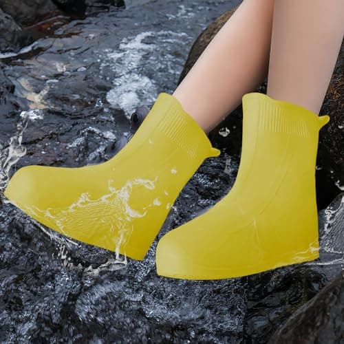 Adorila Kids Waterproof Silicone Shoe Covers, Reusable Non-Slip, Yellow, S — view 5