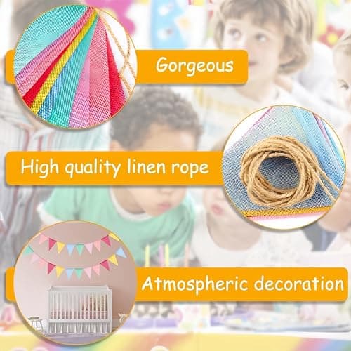 DERDOUT 1 Strip, Multicolor Outdoor Waterproof Triangle Flags Imitated Linen Burlap Bunting Supply for Wedding Birthday Party Home Festival Decoration — view 4
