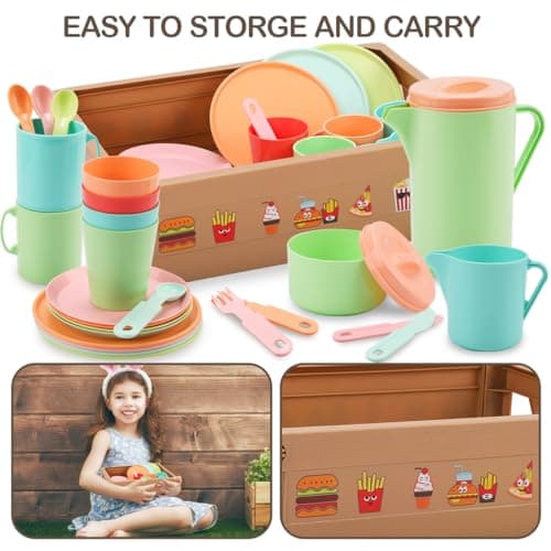 RUIDYA Play Kitchen Accessories, Pretend Play Kids Kitchen Toys for Boys Girls 3+ Year Old, Afternoon Tea Party Set for Toddlers, Christmas New Year Toy Gifts for Children — view 4