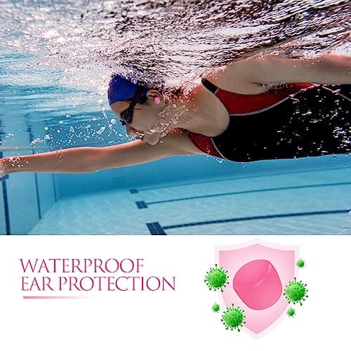 Silicone Ear Plugs for Sleeping Re-Usable Waterproof, SNR = 27dB Noise Cancelling Premium Moldable Ear Plugs for Sleeping, Travelling, Studying Noise Reduction (Pink) — view 4