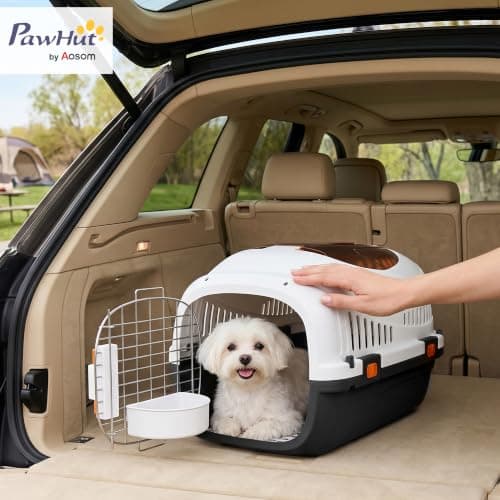 PawHut Plastic Cat Carrier Top Load for Small Pets 49 x 32 x 31 cm Black — view 2