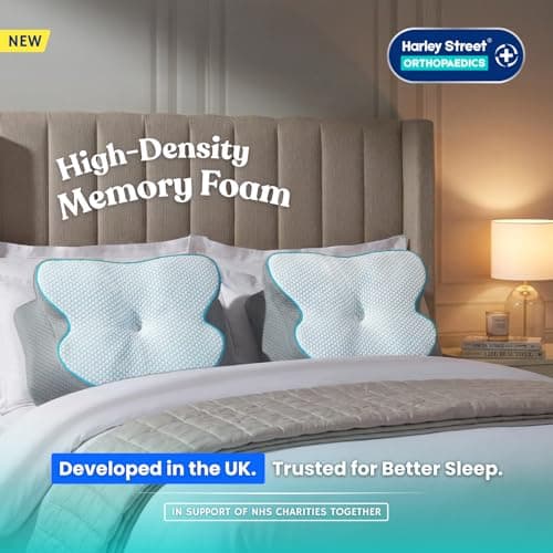 Harley Street Orthopedic Neck Support Pillow (Large) | Ergonomic Cervical Pillow | Orthopaedic Memory Foam Pillow for Side Sleepers | Hypoallergenic & Machine Washable — view 3