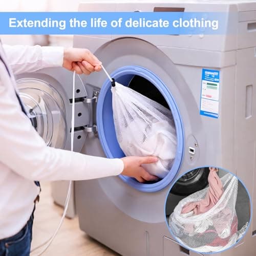 20x24 Inch Durable Mesh Laundry Bag with Secure Drawstring, Ideal for Home and Travel, Protects Delicates and More — view 3