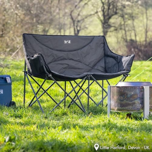 Trail Linnet Padded Double Camping Chair, 2 Seater, Grey — view 2