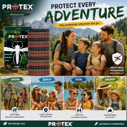 15 Pack Insect Repellent Bracelets, Adjustable Leather Deet-Free Wrist Bands, Effective Protection, Insect Mosquito Repeller Bands for Adults & Kids, Resealable Package — view 3