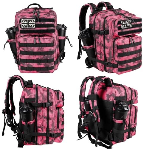 LHI Tactical Military Backpack for Men and Women 35L Army Assault Pack Bag Small Rucksack with Bottle Holder - Pink Tie-Dye — view 2