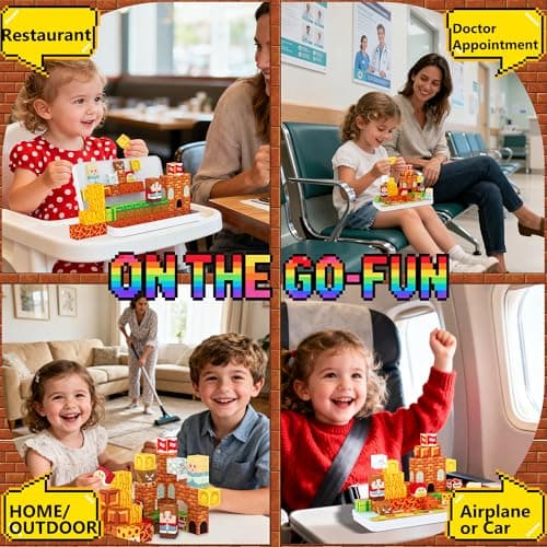 Mini Magnetic Building Blocks Travel Set with Case, 45pcs Travel Magnetic Toys with Portable Box for Kids, STEM Educational Sensory Toys, Classroom Must Have, Learning Gift for Toddlers, Boys & Girls — view 3