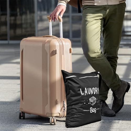 MSLSOZ 2 Laundry Travel Bags, Wet Clothes Bag with Snap Handle, Travel Laundry Bags for Dirty Clothes with Zipper, Suitable for Family, Swimming, Fitness, Dormitory (Black + Pink). — view 6