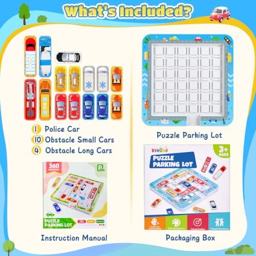BYHANO Parking Logic Game - 360 Levels Tabletop Toy for Kids 3-8, Magnetic Car Traffic Puzzle, Educational Brain Teaser for Family & Travel, Non-Toxic Portable Gift for Boys & Girls — view 6