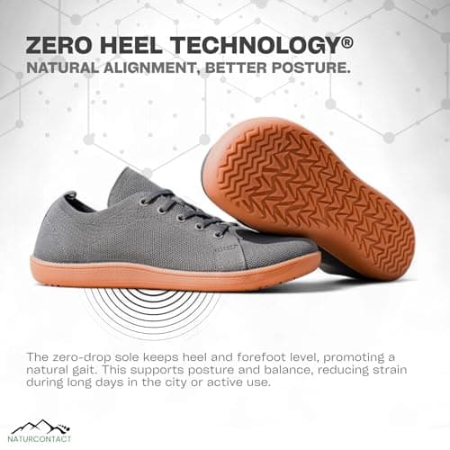 Naturcontact Urban Breeze 2.0 | Original Barefoot Shoes | Unisex Wide Toe Box | 2025 Model | Breathable Minimalist | Foldable Zero Drop | Vegan Footwear-Colour: Black- Size: 8 UK — view 4