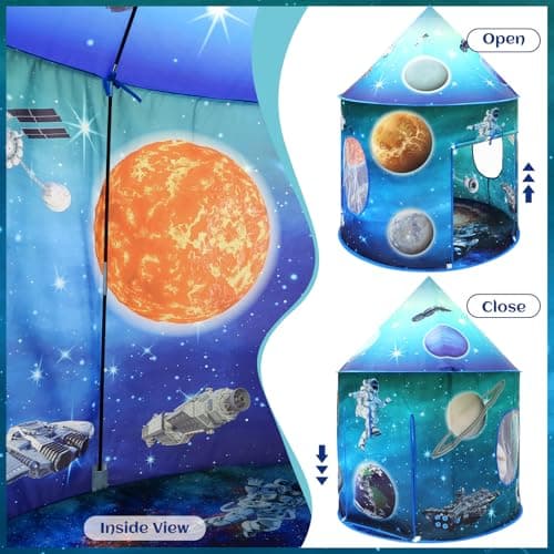 Kids Astronaut Galaxy Play Tent - Large Pop-Up Space Playhouse for Boys and Girls, Indoor/Outdoor Foldable Tent, for Toddlers and Children — view 4