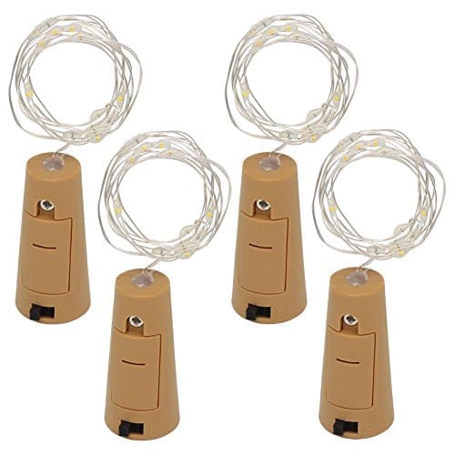 Bluelans® Pack of 4 Led Bottle Cork Lights, 79in/2m Copper Wire String Lights with 20 Pink Led Bulbs for Bottle DIY Decor, Outdoor BBQ, Gathering, Party, Wedding, Holiday (Pink, 2M/20LED) — view 4