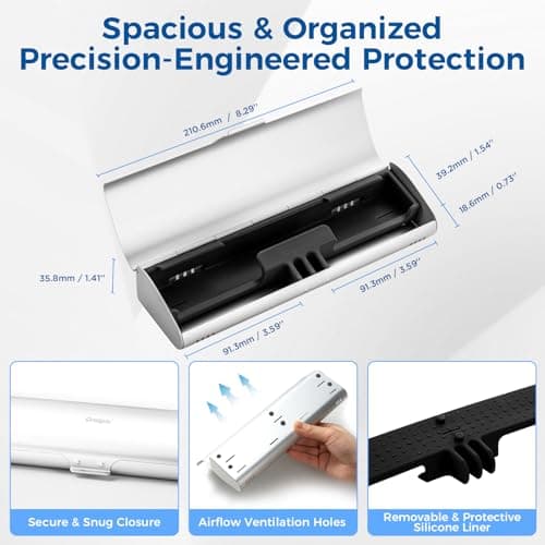 Oralphi Aluminum Electric Toothbrush Travel Case for Oral B/Oral-B Pro/iO/Philips Sonicare 5300 4100 and Most Electric Toothbrush,Portable Toothbrush Holder/Cover for Traveling-Silver — view 4