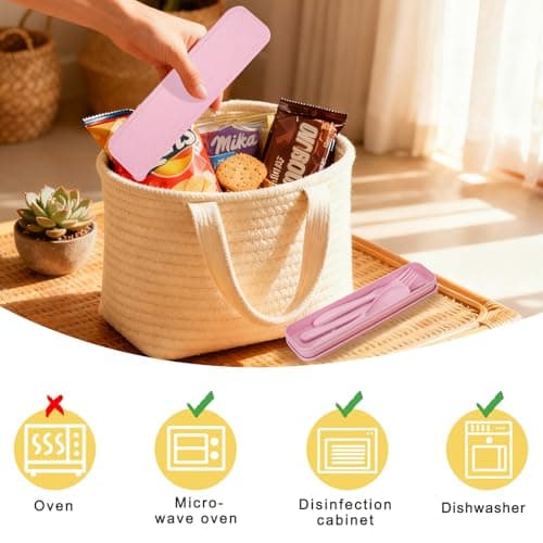 Zoyiancy 2Pcs Cutlery Set, Reusable Travel Fork Knife Spoon Set — view 3