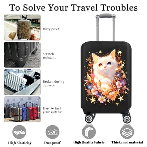 Chostky Luggage Cover for Suicase, Washable & Stretchable Suitcase Cover, Approved Travel Baggage Covers, Personalized Suitcase Protectors Accessories Baggage Covers (Style 7, L(26-28 Inch)) — view 4