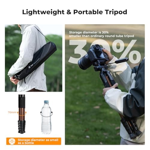 190cm/75'' K&F CONCEPT Compact Tripod for DSLR Camera — view 3