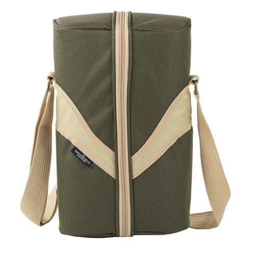 2 Person Insulated Deluxe Wine Cooler Bag with Accessories, Perfect for Picnic, Camping, and Beach (Khaki Green) — view 3