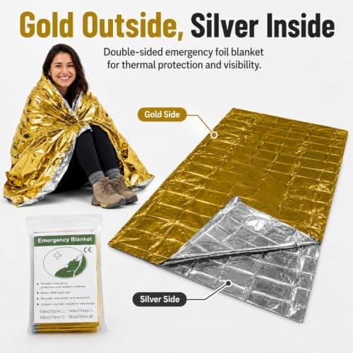 Emergency Blanket Foil Mylar Thermal Blankets for Outdoor Survival — view 2