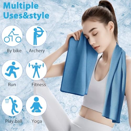Gudemoore Cooling Towels for Neck, 6 Pack Quick Drying Towel, Cool as Ice, Soft Breathable Ice Towel for Gym, Yoga, Golf, Running, Camping, Workout, and More Activities — view 5