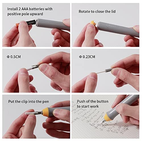 Electric Eraser, Battery Operated Eraser Kit with 22 Extra Replaceable Erasers for Artists, Automatic Portable Pencil Eraser for Sketching, Drawing, Graphite Pencils — view 5