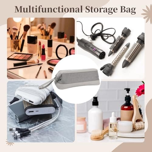 Travel Storage Bag, Compatible with Shark Flexstyle Hair Dryer, with Handle, Zipper Closure & Scratch-Proof Lining, Organizer for Hair Styling Tools, Curling Irons, Flat Irons (Light Grey) — view 5